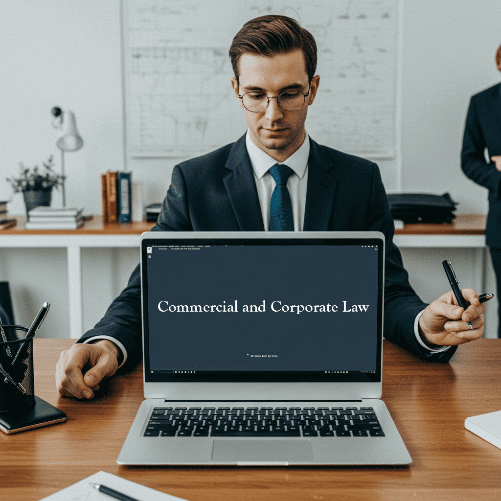 A man presenting on our Commercial and Corporate legal services.